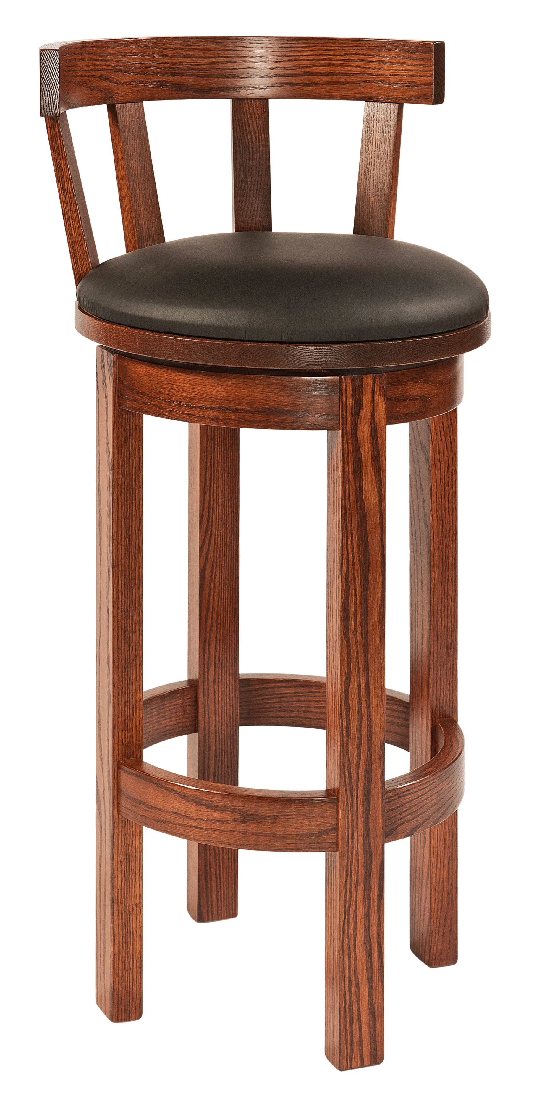 Barrel Bar Stool w/ Low Back - Image 2